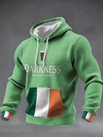 Men's Men's Hello Darkness My Old Friend Checkered Cotton Hoodie