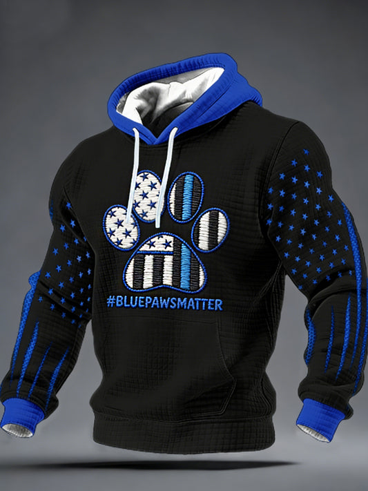 Men's K-9 Veterans Day Checkered Cotton Hoodie