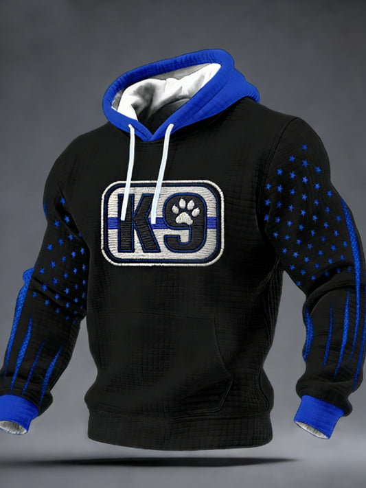Men's K-9 Veterans Day Checkered Cotton Hoodie