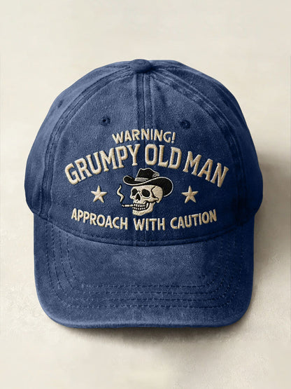 "Warning: Grumpy Old Man, Approach with Caution" Unisex Hats