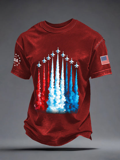 Men's USA Inspired Fighter Jets Print T-Shirt