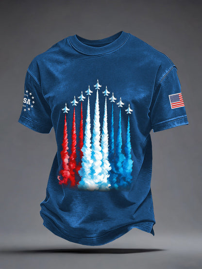 Men's USA Inspired Fighter Jets Print T-Shirt