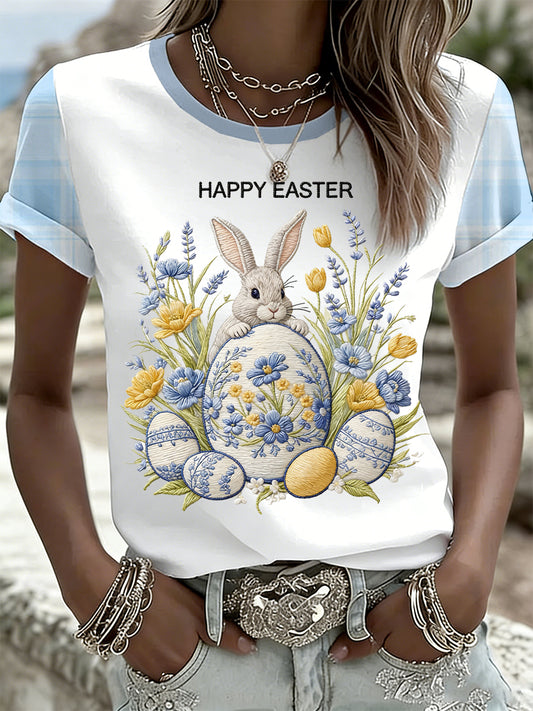 Women's Easter Bunny Print T-Shirt