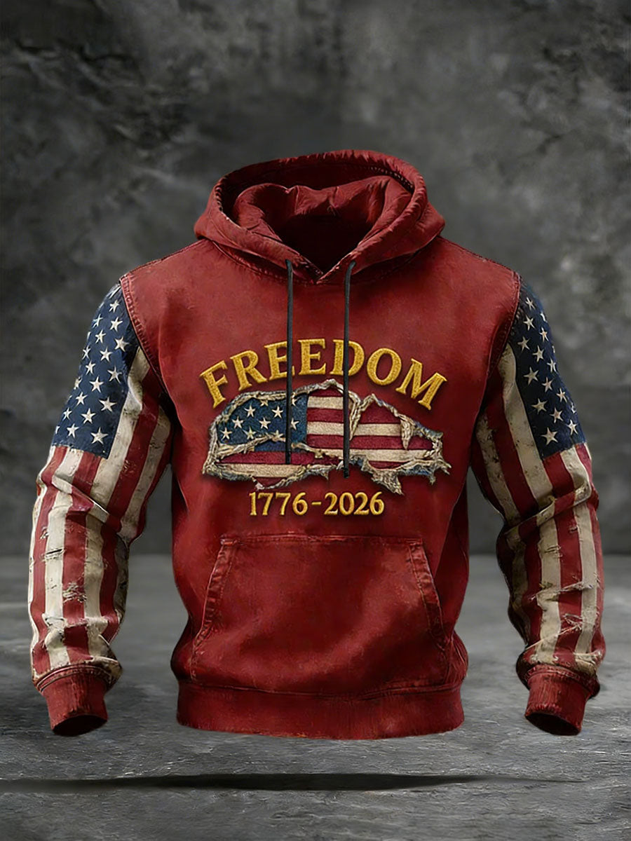 Men's 1776-2026 Printed Casual Hoodie