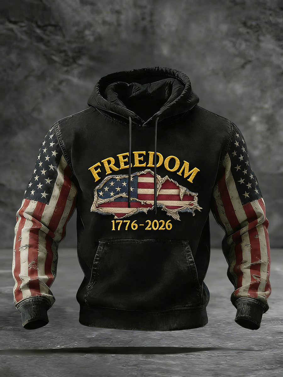 Men's 1776-2026 Printed Casual Hoodie