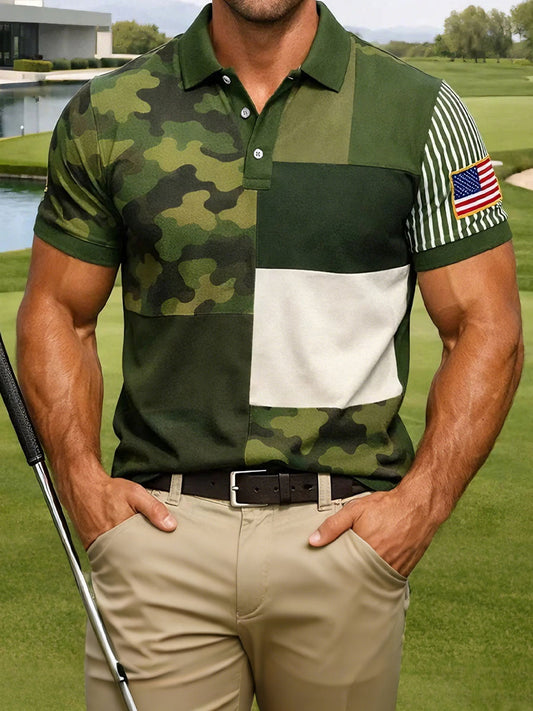 Men's Camouflage American Flag Tops