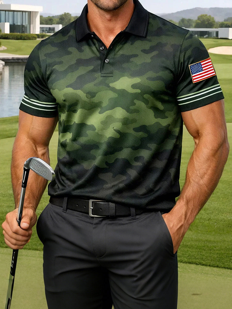 Men's Camouflage American Flag Tops