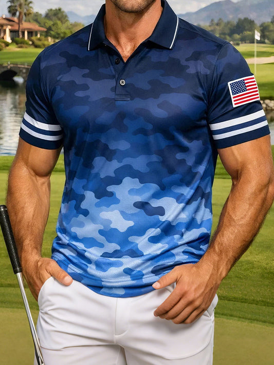 Men's Camouflage American Flag Tops