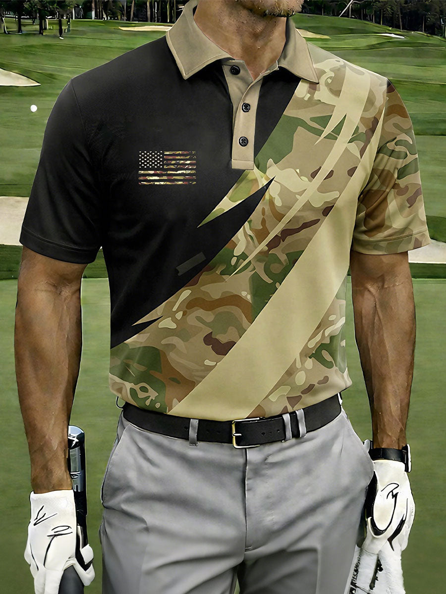 Men's Camouflage American Flag Tops