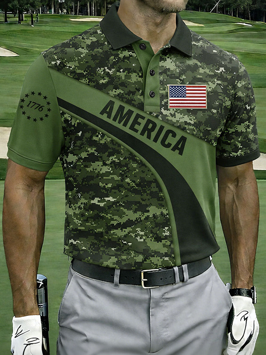 Men's Camouflage American Flag Tops