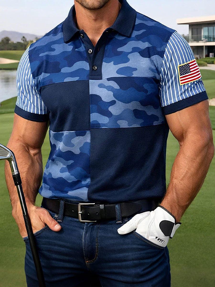 Men's Camouflage American Flag Tops