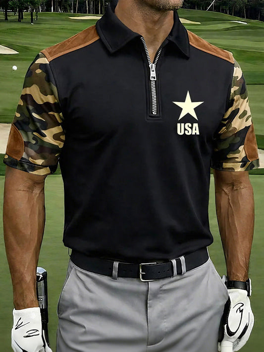 Men's Camouflage American Flag Tops
