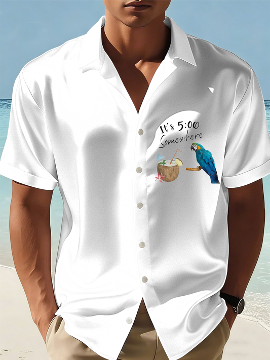 Men's  It‘s 5 O'clock Somewhere satin Shirt