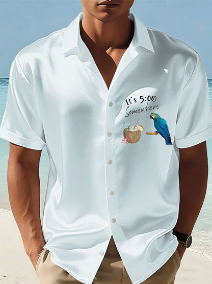 Men's  It‘s 5 O'clock Somewhere satin Shirt