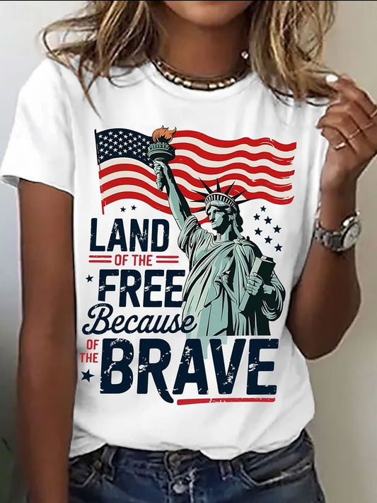 Women's Retro American Independence Day Short-Sleeve T-Shirt