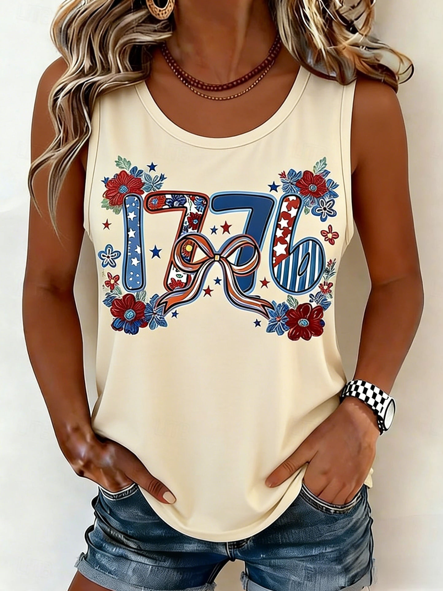 Women's Retro American Independence Day Tank Top