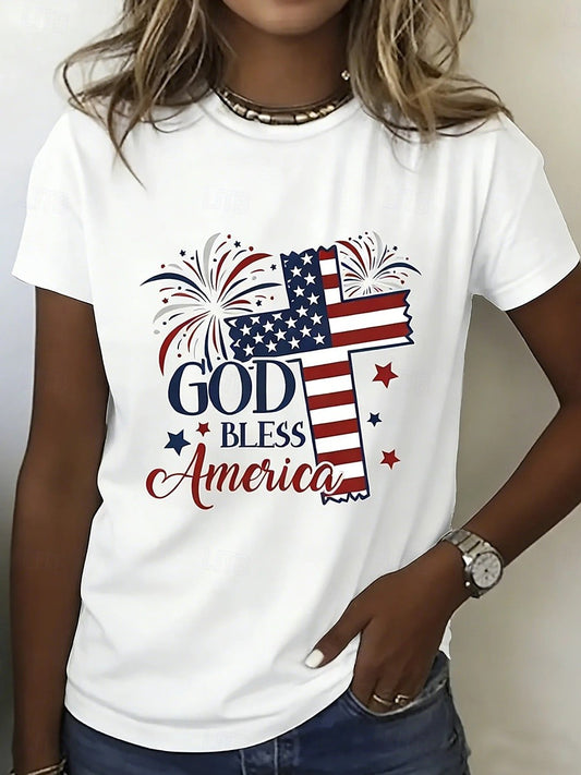 Women's Retro American Independence Day Short-Sleeve T-Shirt