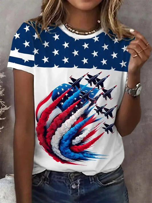 Women's Retro American Independence Day Short-Sleeve T-Shirt