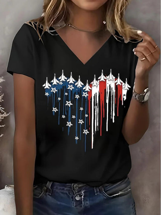 Women's Retro American Independence Day Short-Sleeve T-Shirt