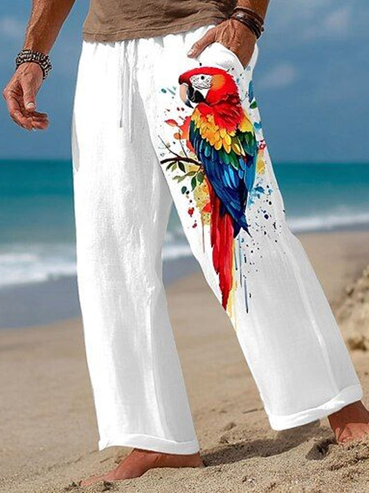 Men's Parrot Print Casual Pants
