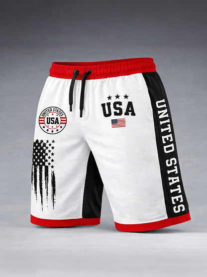 Men's USA Flag T-Shirt and Shorts Sets