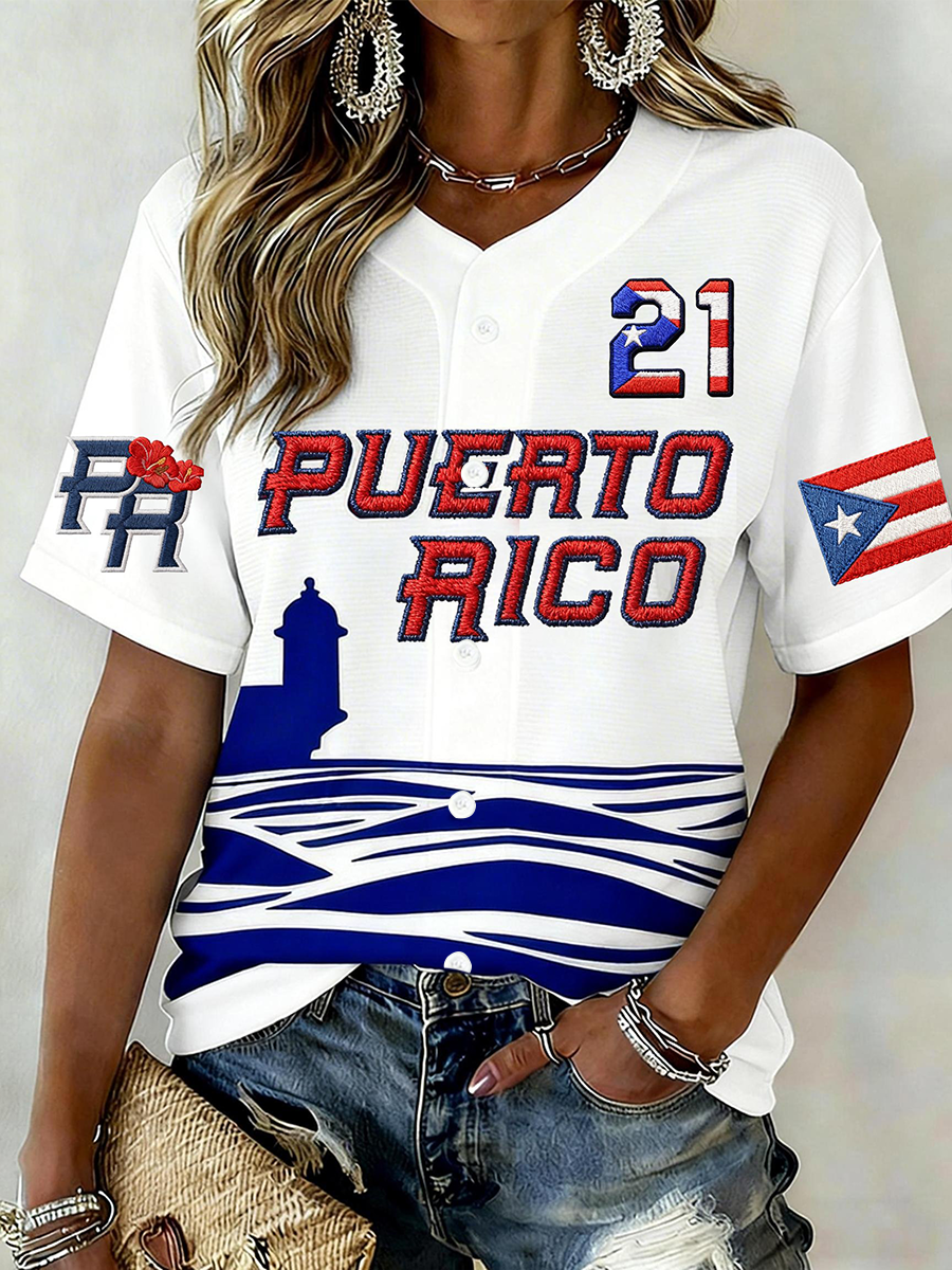 Women's Puerto Rico Baseball Shirt