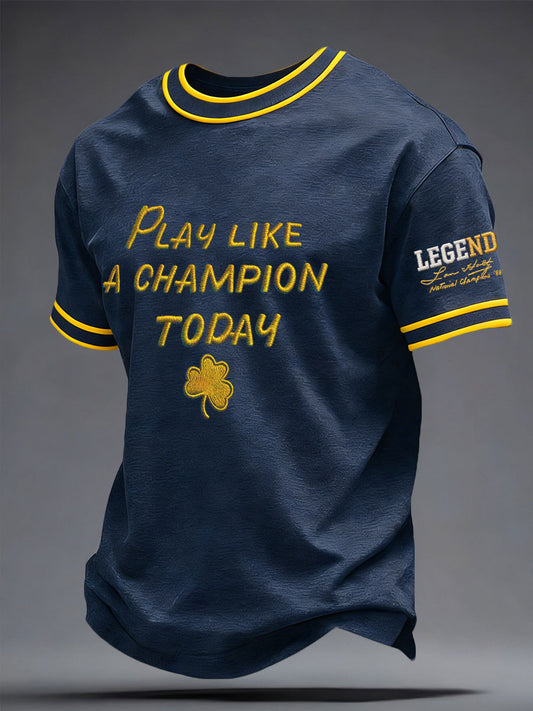 Men's Football Legend Coach Holtz Champion 88 Printed T-shirt