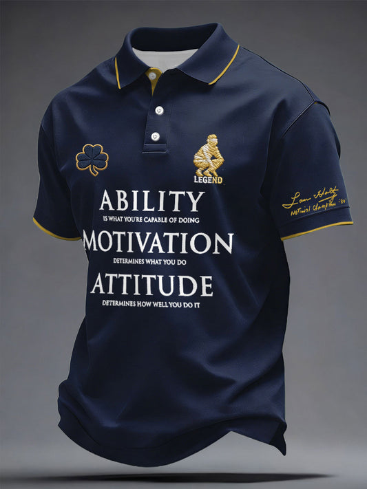 Men's Football Legend Coach Holtz Printed Casual Tops