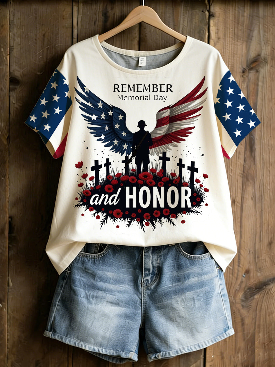 Women's American Commemorative Art Print T-Shirt