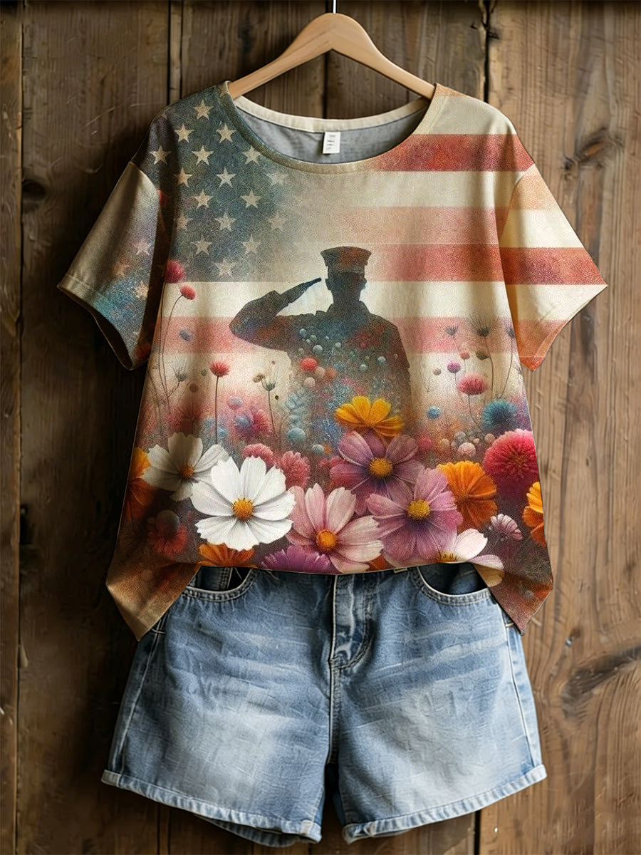 Women's American Commemorative Art Print T-Shirt