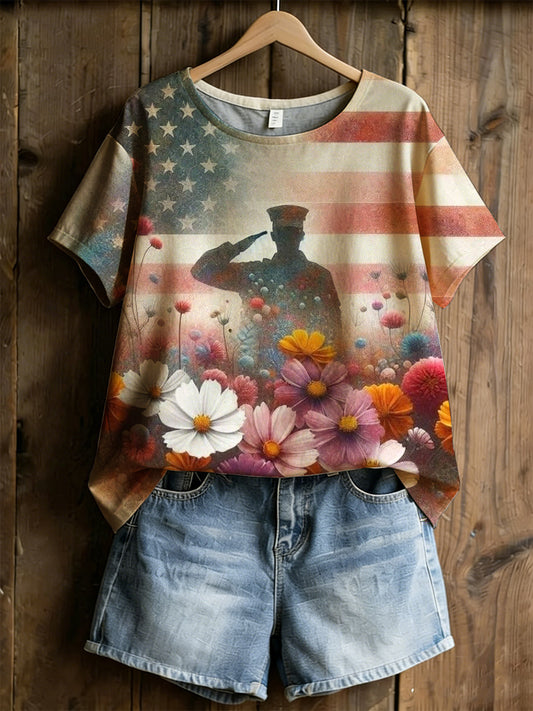 Women's American Commemorative Art Print T-Shirt
