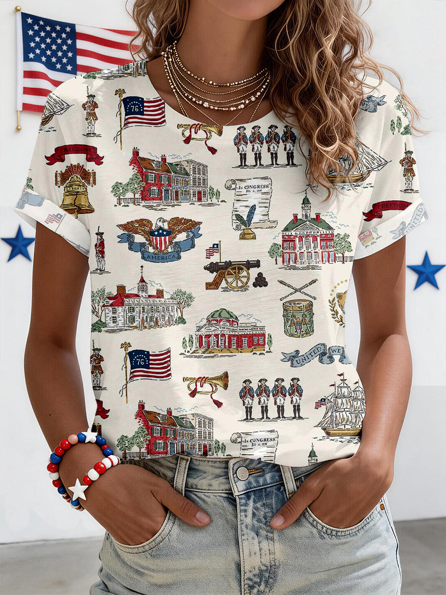 Women's Independence Day Inspired Print T-Shirt