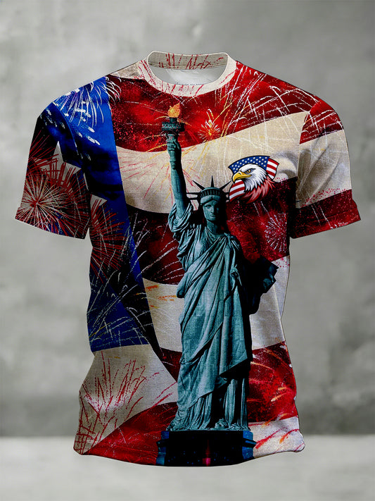 Men's American Patriotic Commemorative Print T-Shirt