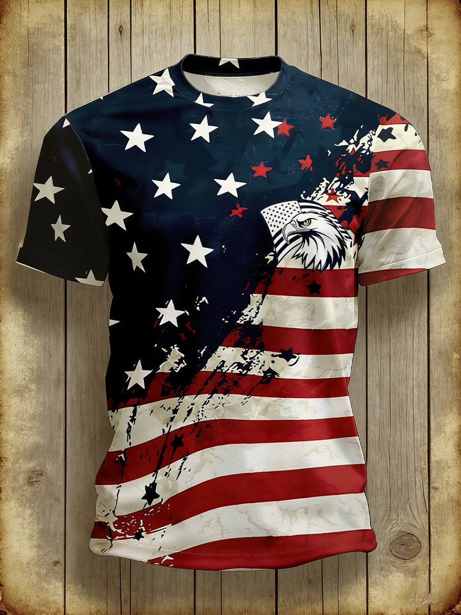 Men's American Patriotic Commemorative Print T-Shirt