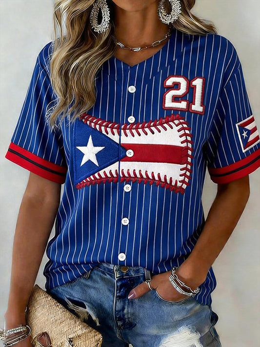 Women‘s Puerto Rico Baseball Shirt