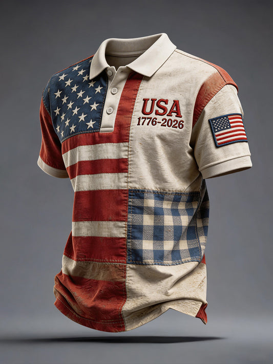 Men's USA 1776-2026 Print Polo Shirt