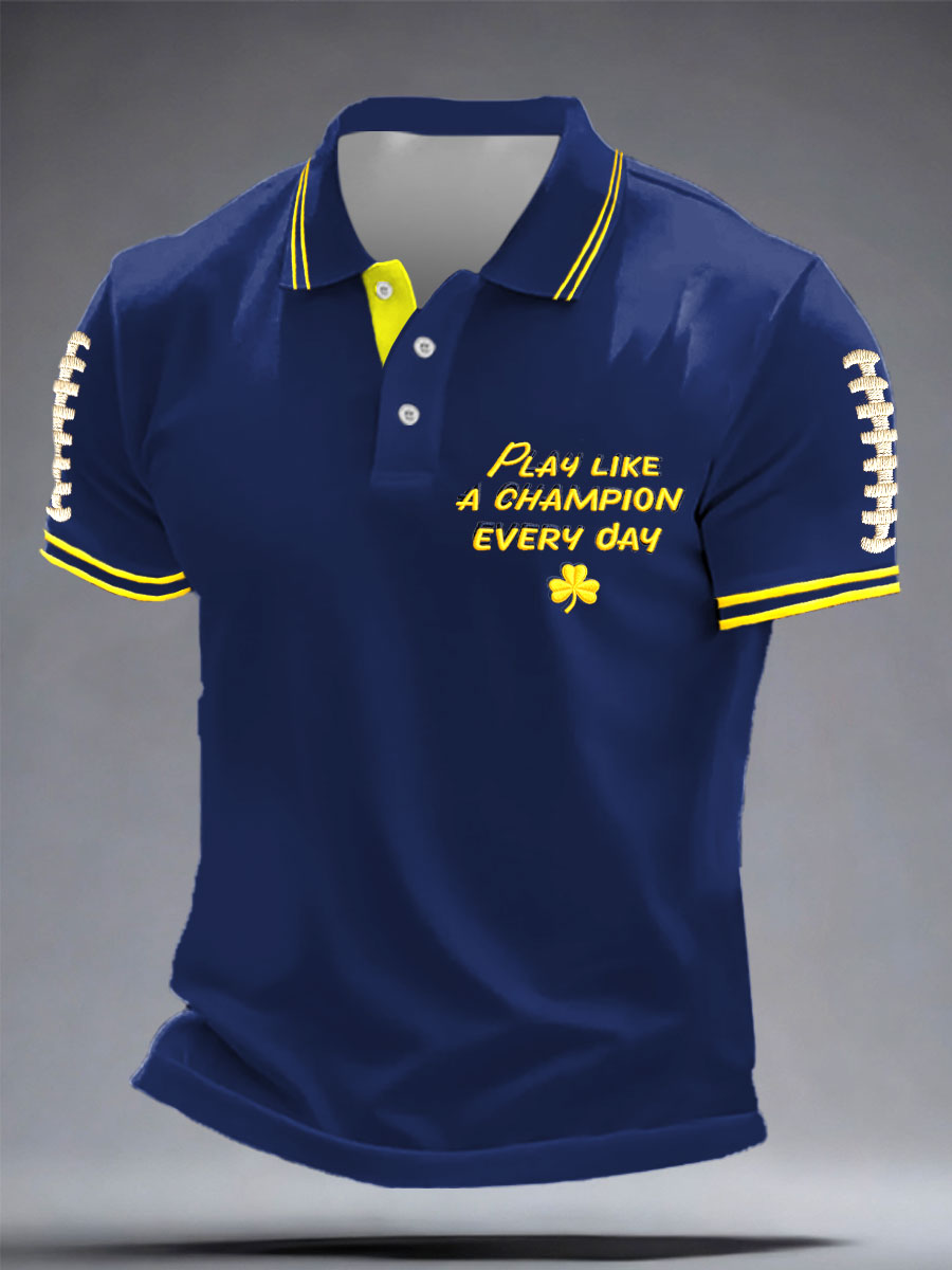 Men's Football Legend Coach Holtz Printed Casual Tops