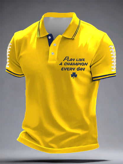 Men's Football Legend Coach Holtz Printed Casual Tops