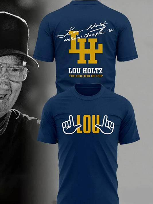 Men's Football Legend Coach Holtz Printed T-shirt