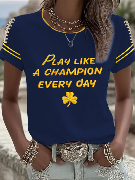 Women's Football Legend Coach Holtz Printed T-shirt