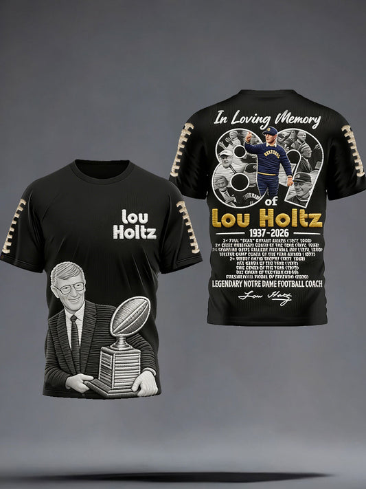 Men's Football Legend Coach Holtz Printed T-shirt