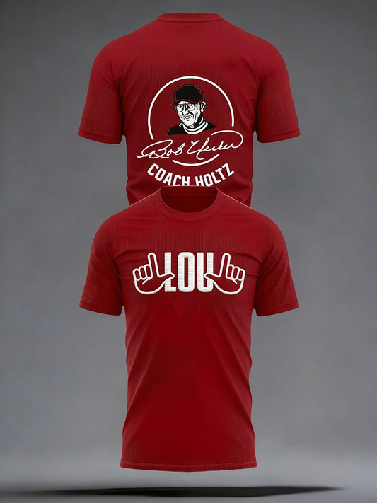 Men's Football Legend Coach Holtz Printed T-shirt