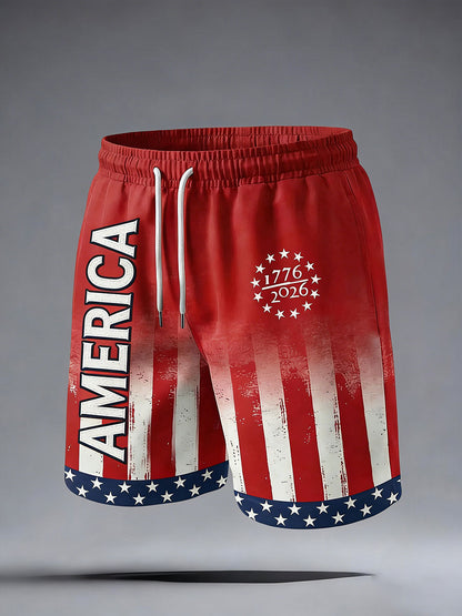 Men's America flag shorts