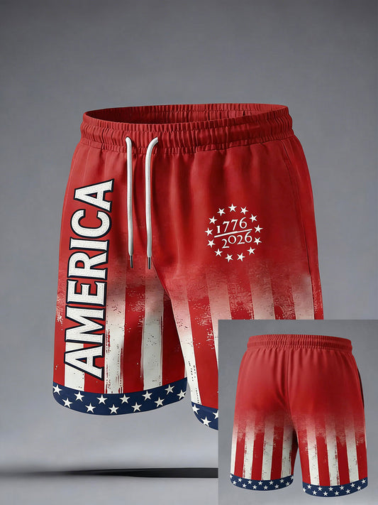 Men's America flag shorts