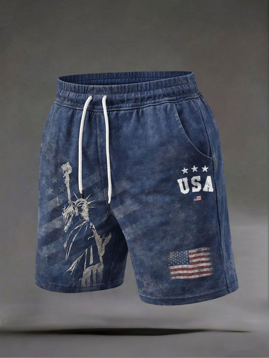 Men's USA Flag Statue of Liberty Shorts
