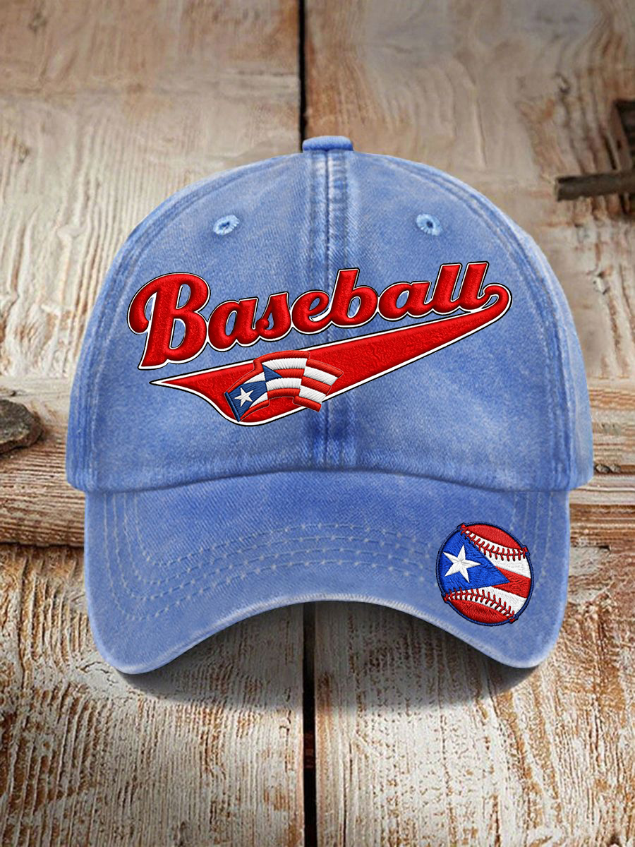 Unisex Puerto Rico Baseball Print Hat