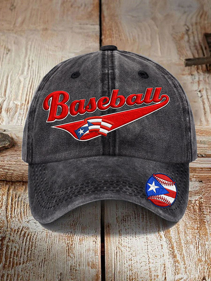 Unisex Puerto Rico Baseball Print Hat