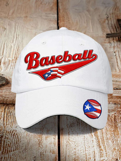 Unisex Puerto Rico Baseball Print Hat