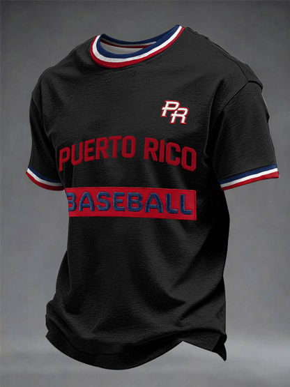 Men's Puerto Rico Baseball Print short sleeves t-shirt