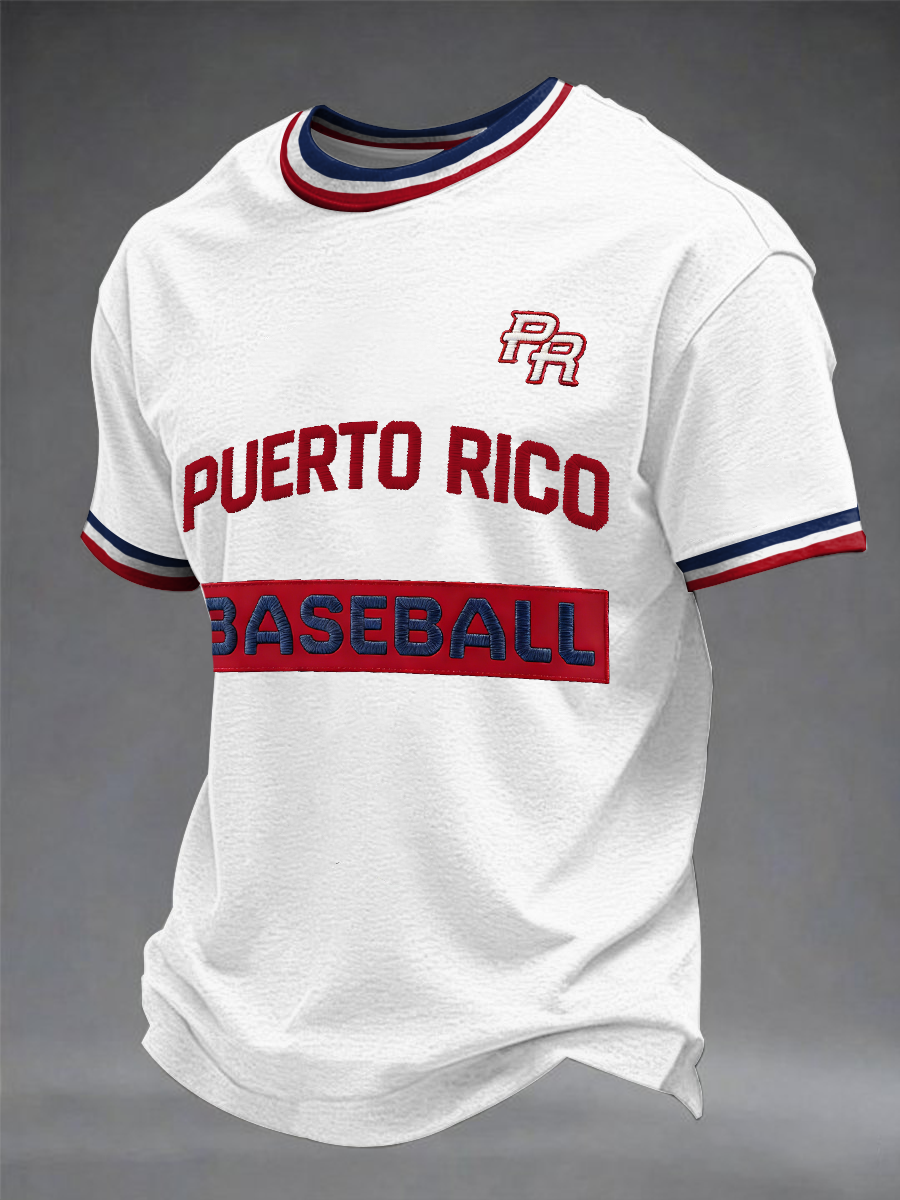 Men's Puerto Rico Baseball Print short sleeves t-shirt